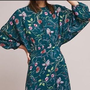 Rdalamal Green Floral Midi Dress Size 10